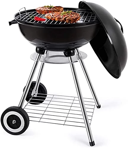 BBQ Kettle Charcoal Grill Outdoor Portable Grill Backyard Cooking Stainless Steel for Standing & Grilling Steaks, Burgers, Backyard Pitmaster & Tailgating (18