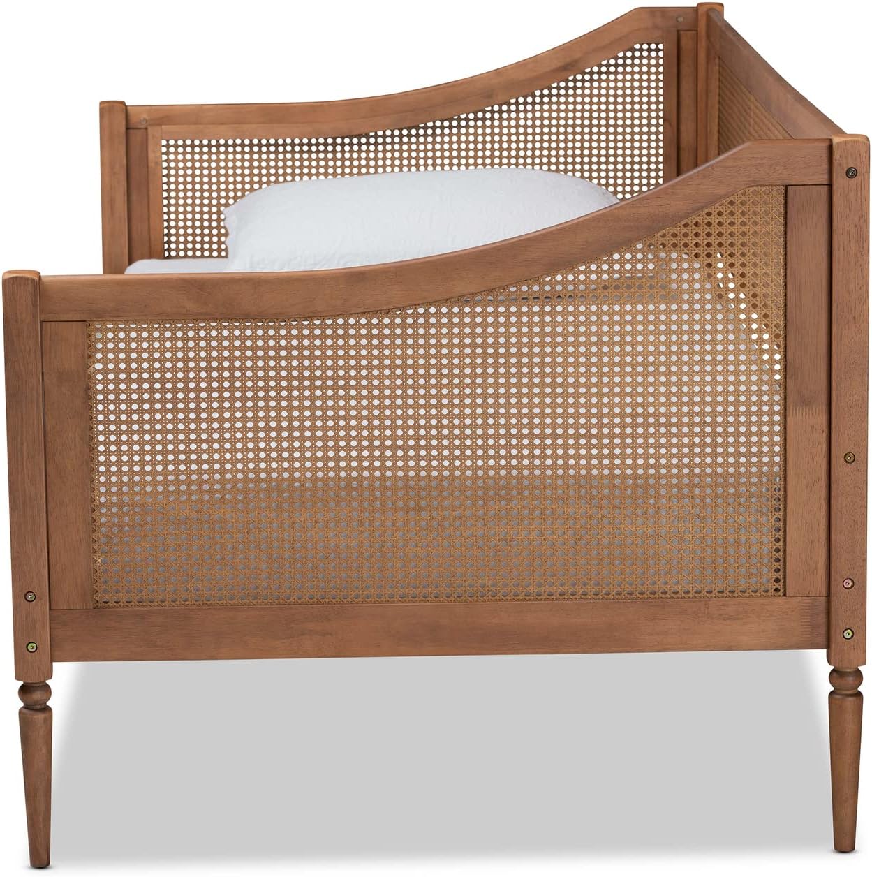 Baxton Studio Ogden Brown Finished Wood and Synthetic Rattan Twin Size Daybed