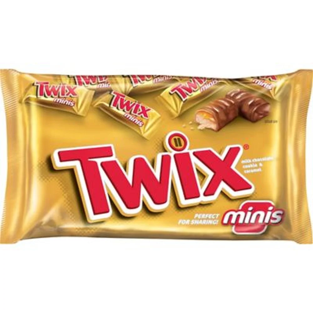 Twix Caramel Minis Size Chocolate Cookie Bar Candy Bag (Pack of 2)
