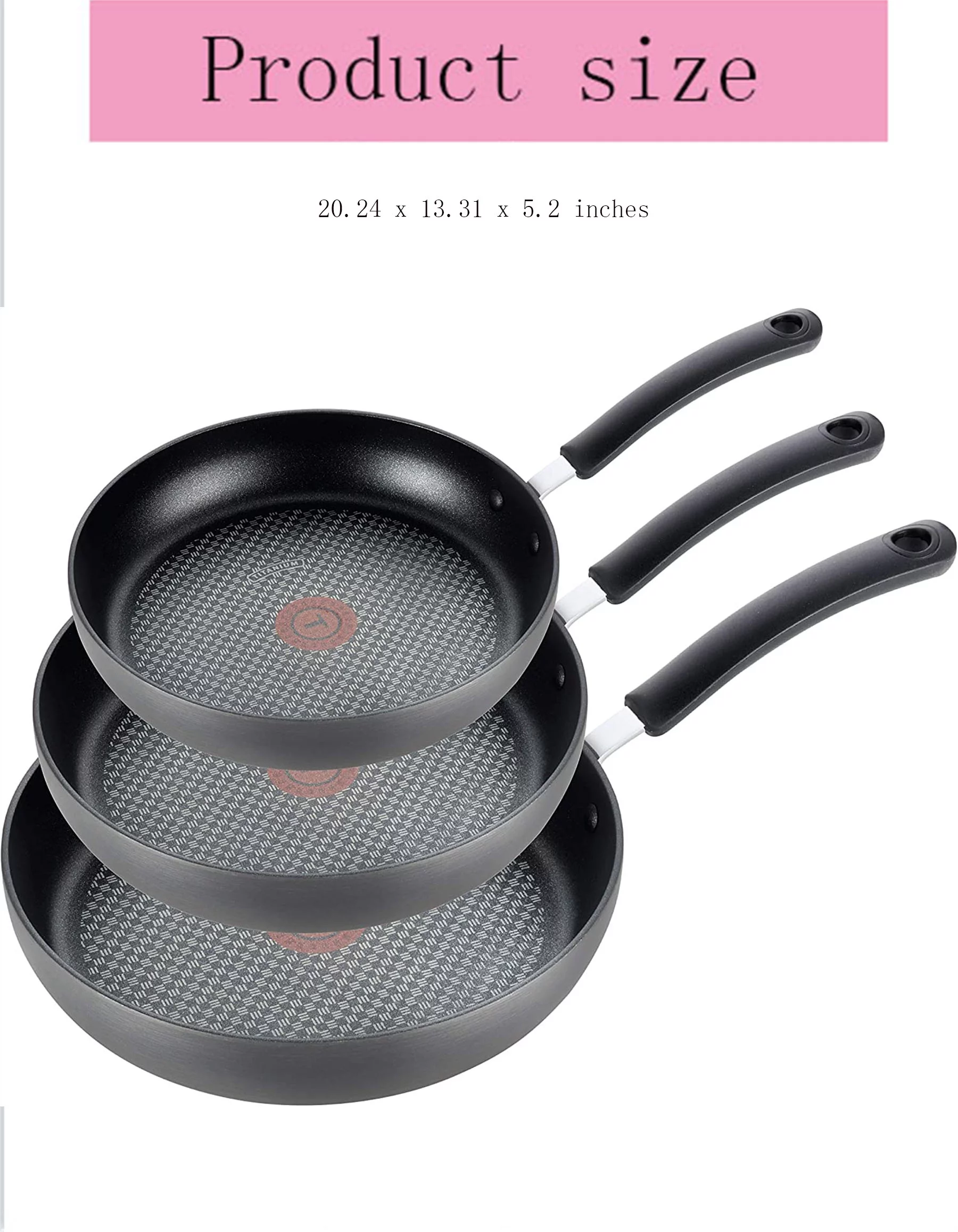 Ultimate Hard Anodized Nonstick 8-Inch, 10.25-Inch and 12-Inch Fry Pan Cookware Set