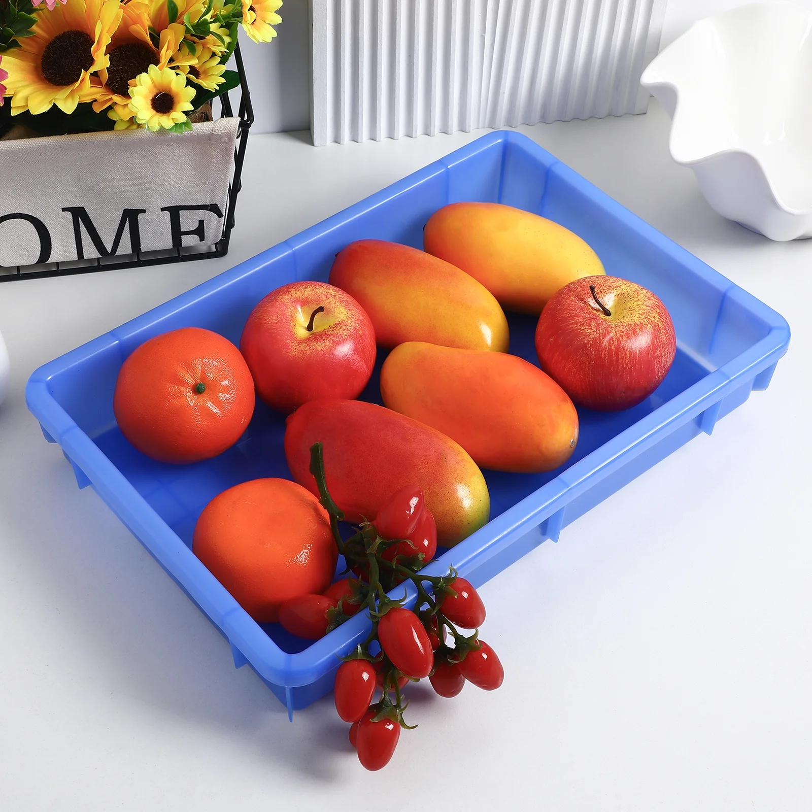 2pcs Rectangle Logistics Turnover Box Storage Box Plastic Warehouse Utility Box