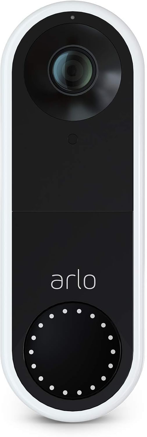 Arlo Essential Wire-Free Video Doorbell - HD Video, 180° View, Night Vision, 2 Way Audio, Direct to Wi-Fi No Hub Needed, Wire Free or Wired, White - AVD2001 RENEWED Pack of 2