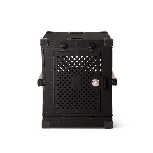 Impact Collapsible Dog Crate - High-Strength, Powder-Coated Aluminum Construction with Portable, Space-Saving Design for Home and Travel (Gray, 40