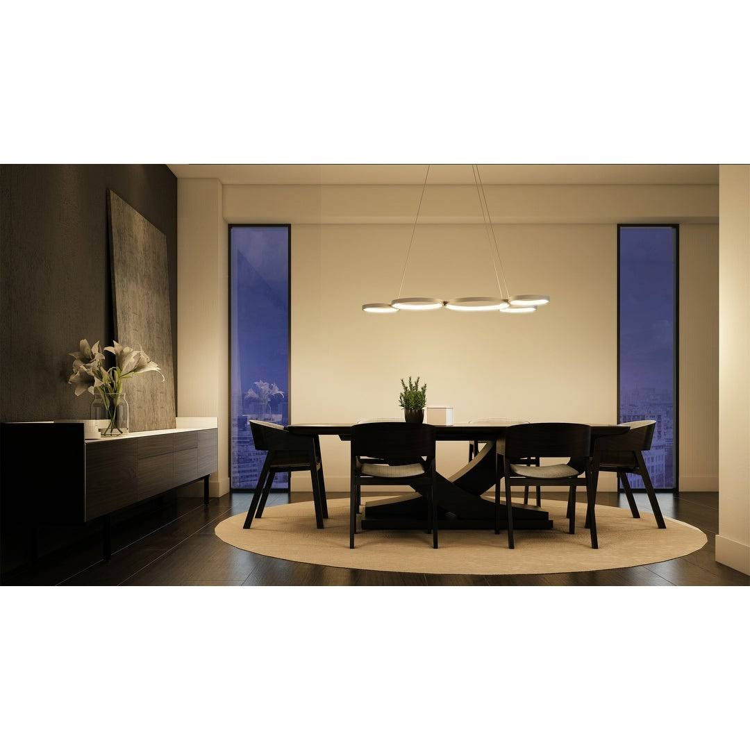 VONN Lighting VMC32410AL Capella Silver 55x22 LED Modern Adjustable Multi-Ring Chandelier