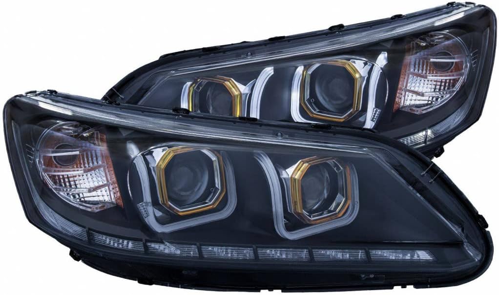 ANZO For Honda Accord 2013-2015 Projector Headlights w/U-Bar Black | 121492