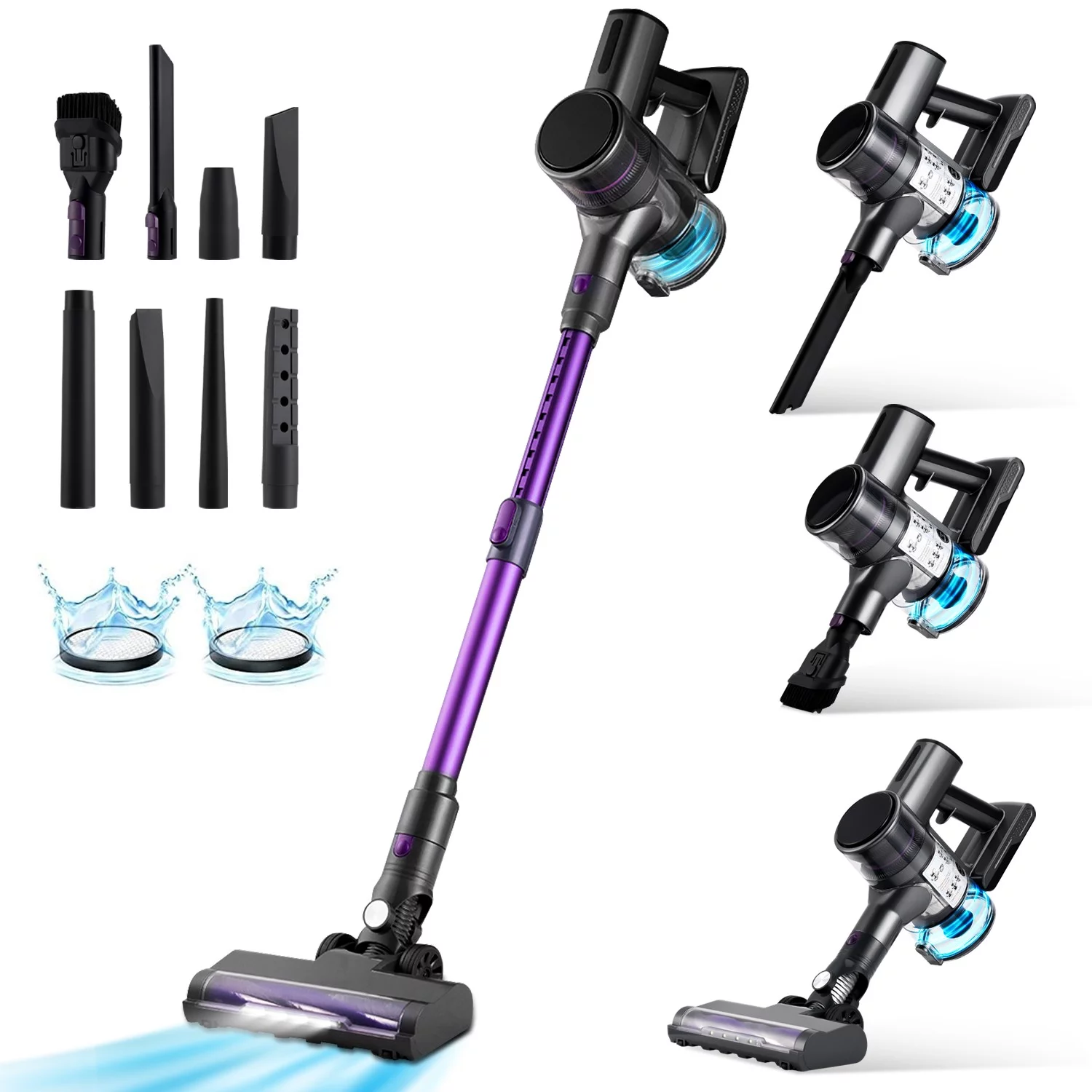 BLUELK Cordless Stick Vacuum Cleaner for Carpet Floor Pet Hair, Large capacity battery