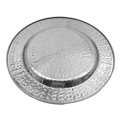 13-Inch Stainless Steel Beaded Charger Plates, Gold Dinner Plate Chargers Set of 6, Round Server Ware