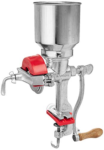 Victoria Manual High-Hopper Grain Grinder, Made in Colombia, Silver