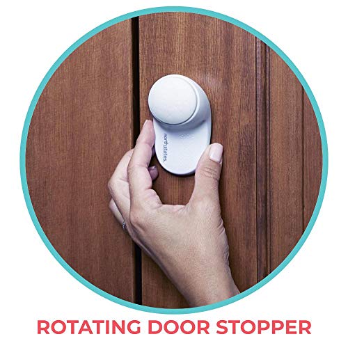 Toddleroo by North States Rotating Door Stopper: Protect Little Fingers from Getting Pinched in Doors. Attaches to The Outer Edge of Any Door. Baby proofing with Confidence (1-Count, White)