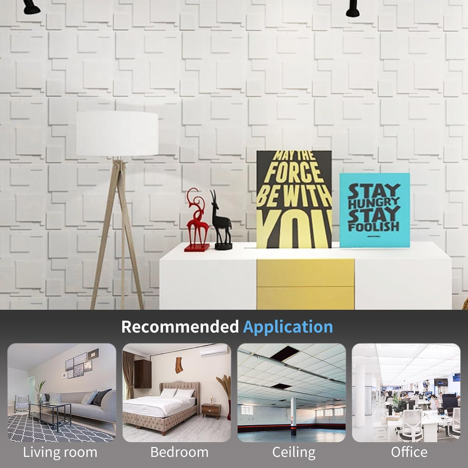 Art3d Decorative 3D Wall Panel, 32 Sq.FT PVC Interior Wall Decor for Living Room, Bedroom, Lobby, Office, Shopping Mall, White