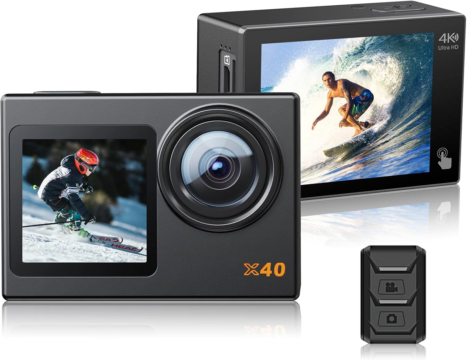 Action Camera 4K Sports Camera 20MP 40M Waterproof Underwater Camera 170°Wide Angle WiFi Ultra HD Camera with 2.4G Remote Control 2 Batteries with Mounting Accessories Kit [New Version]