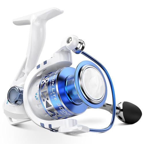 KastKing Centron & Centron Lite Spinning Reels, Size 500 is Perfect for Ice Fishing, Up to 17.5 Max Drag, 5.2:1 Gear Ratio, Ultra Smooth Powerful, CNC Aluminum Spool, 9+1 BB Light Weight