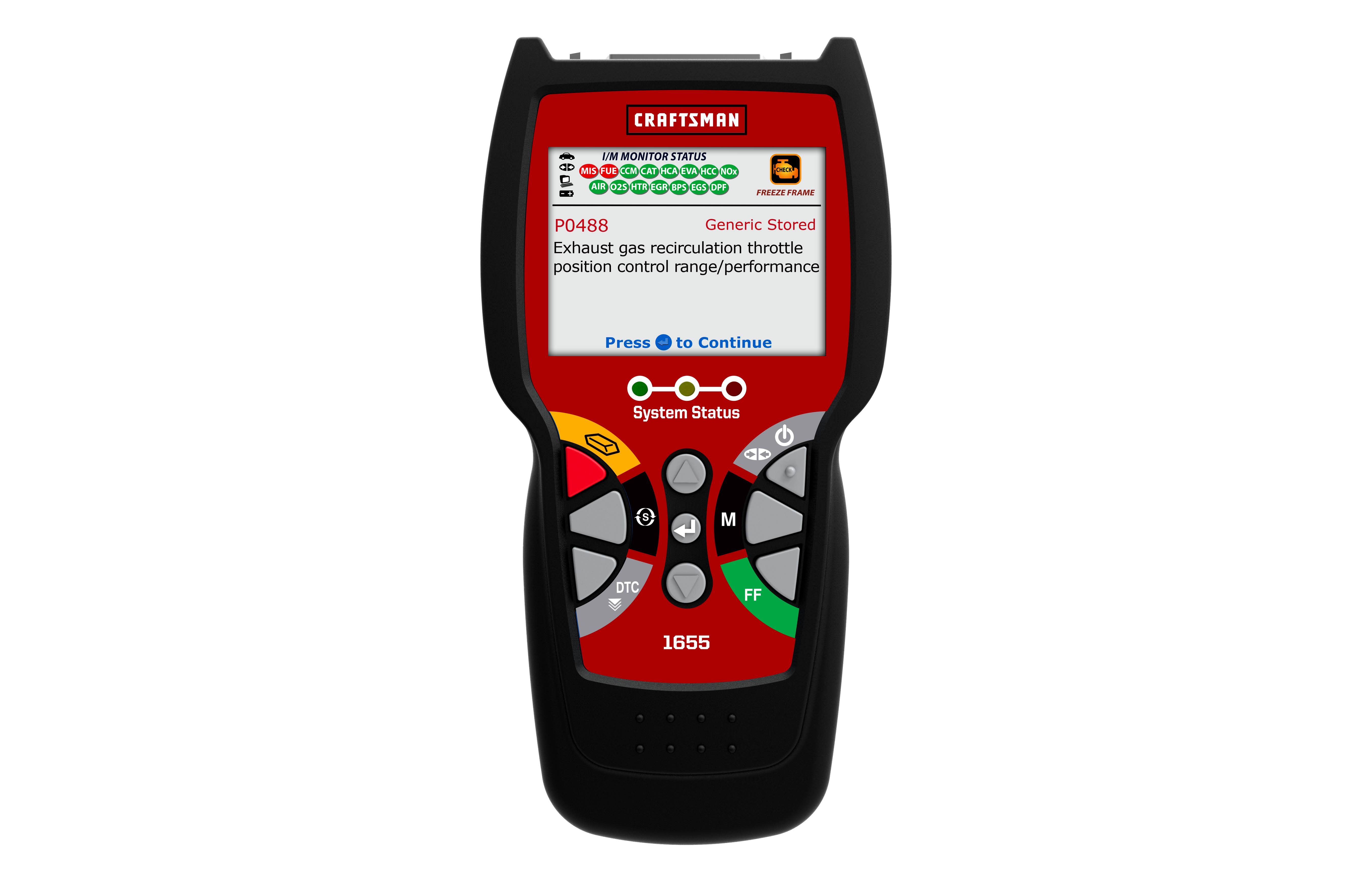 Craftsman 091655 Diagnostic Code Reader OBD2 ABS / Srs