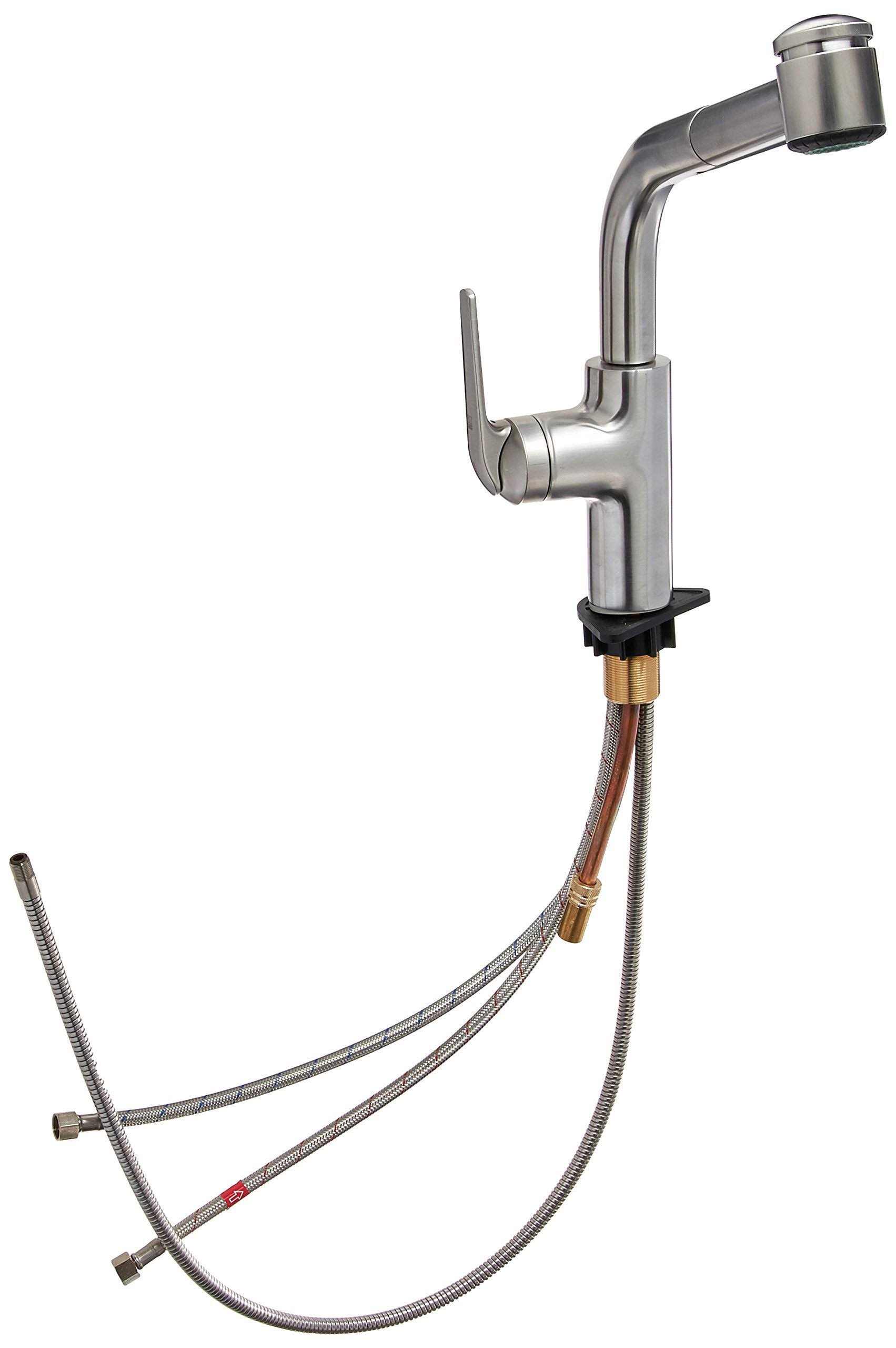 KWC 10.061.003.127 Domo Single-Lever Pull Out Kitchen Faucet, Splendure Stainless Steel