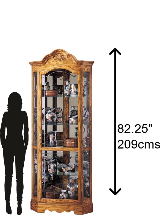 Howard Miller Bethe Corner Curio Cabinet, Golden Oak