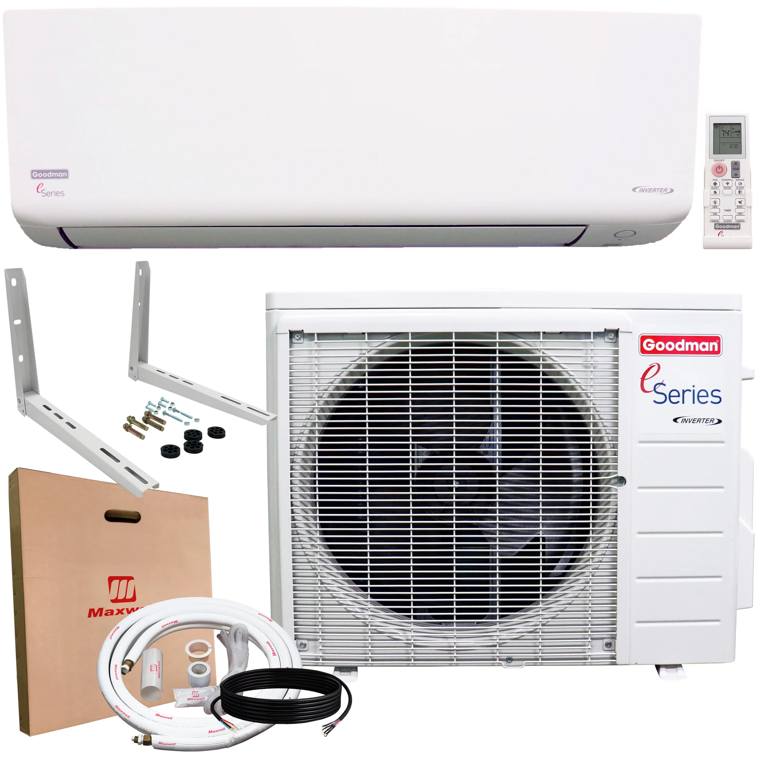 Goodman 12,000 BTU 18 SEER2 Ductless Mini-Split Heat Pump Air Conditioner up to 550 sq. ft. - Radiant Selections