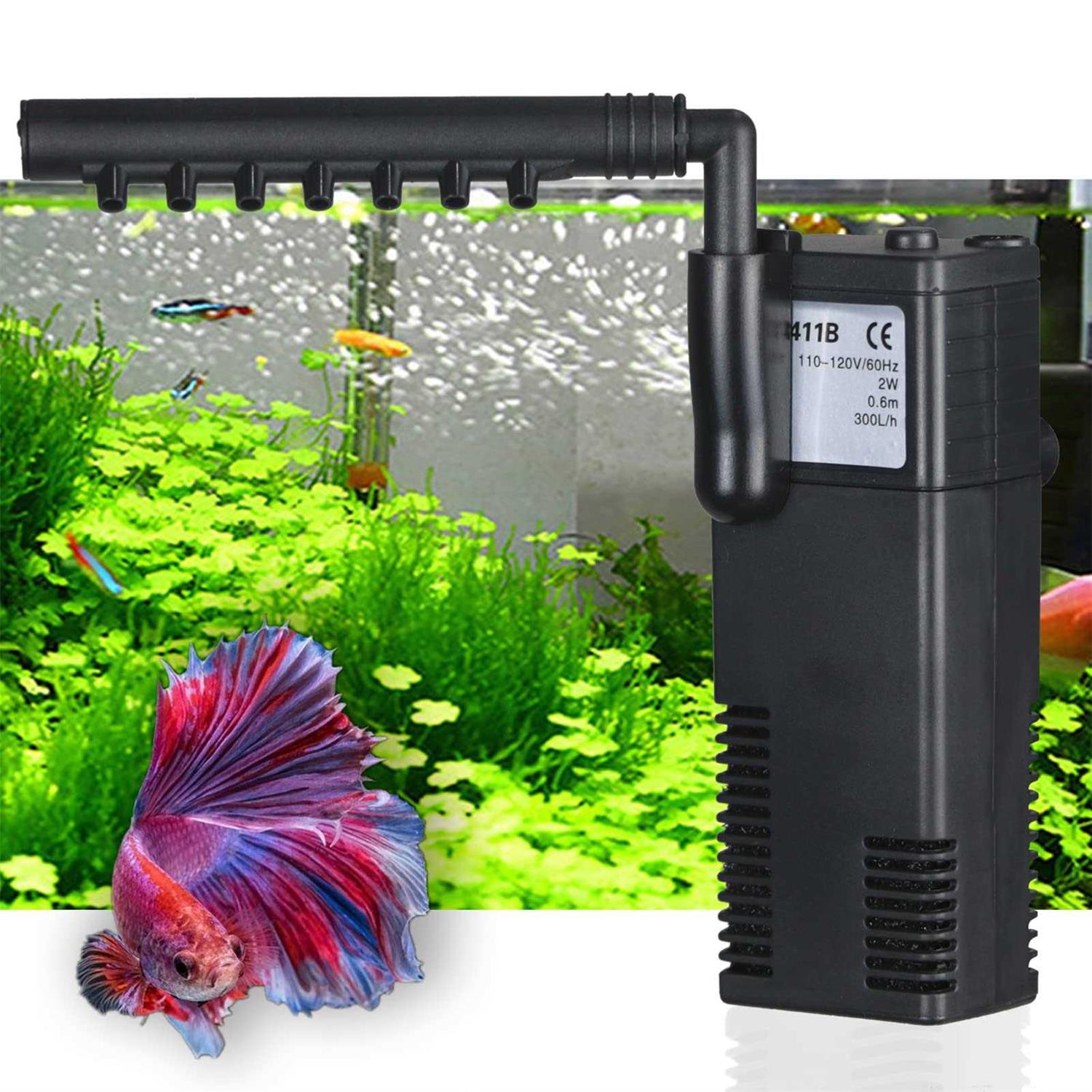 TARARIUM Quiet Betta Fish Filter Aquarium Internal Filter for 2-15 Gallon Fish Turtle Tank Biochemical Small 79 GPH Rain Shower Design 3 in 1 Oxygen - Pet Supplies online store