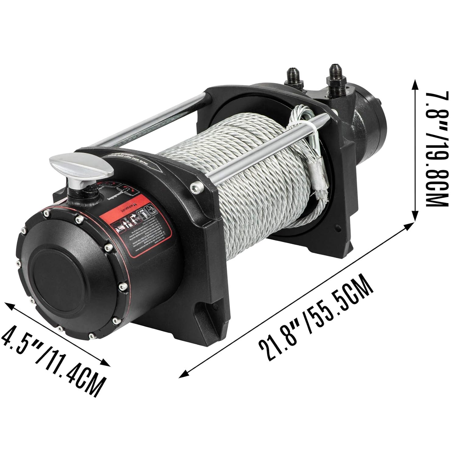 VEVOR Industrial Hydraulic Winch 10,000lbs, Hydraulic Anchor Winch with 24m Strong Steel Cable, Hydraulic Drive Winch Adapter Kit, Utility Winch with Mechanical Lock for Tacoma Yukon Hummer, etc.