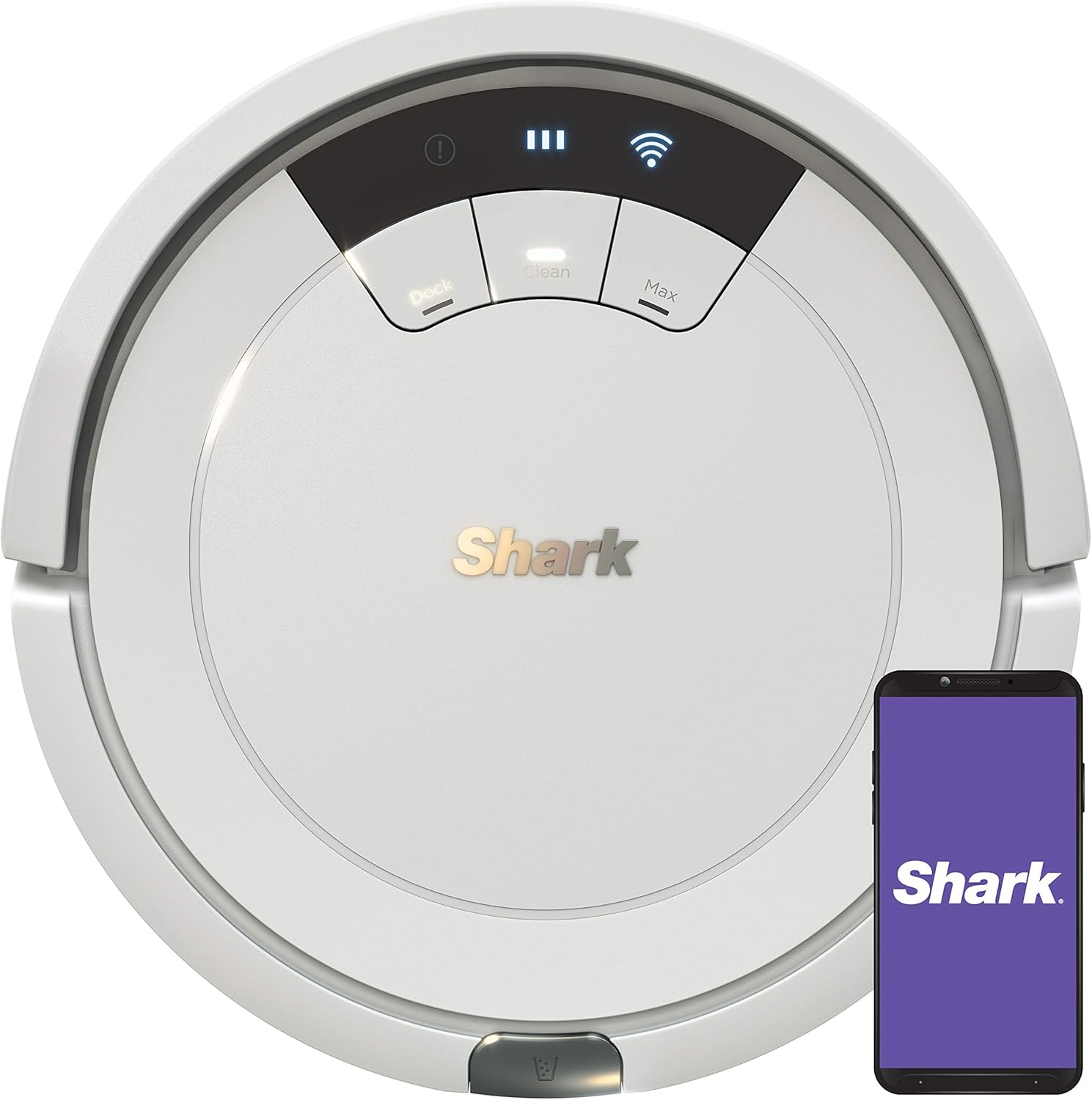 Shark AV752 ION Robot Vacuum, with Tri-Brush System, Wi-Fi Connected, 120min Runtime, Works with Alexa, Multi-Surface Cleaning, White