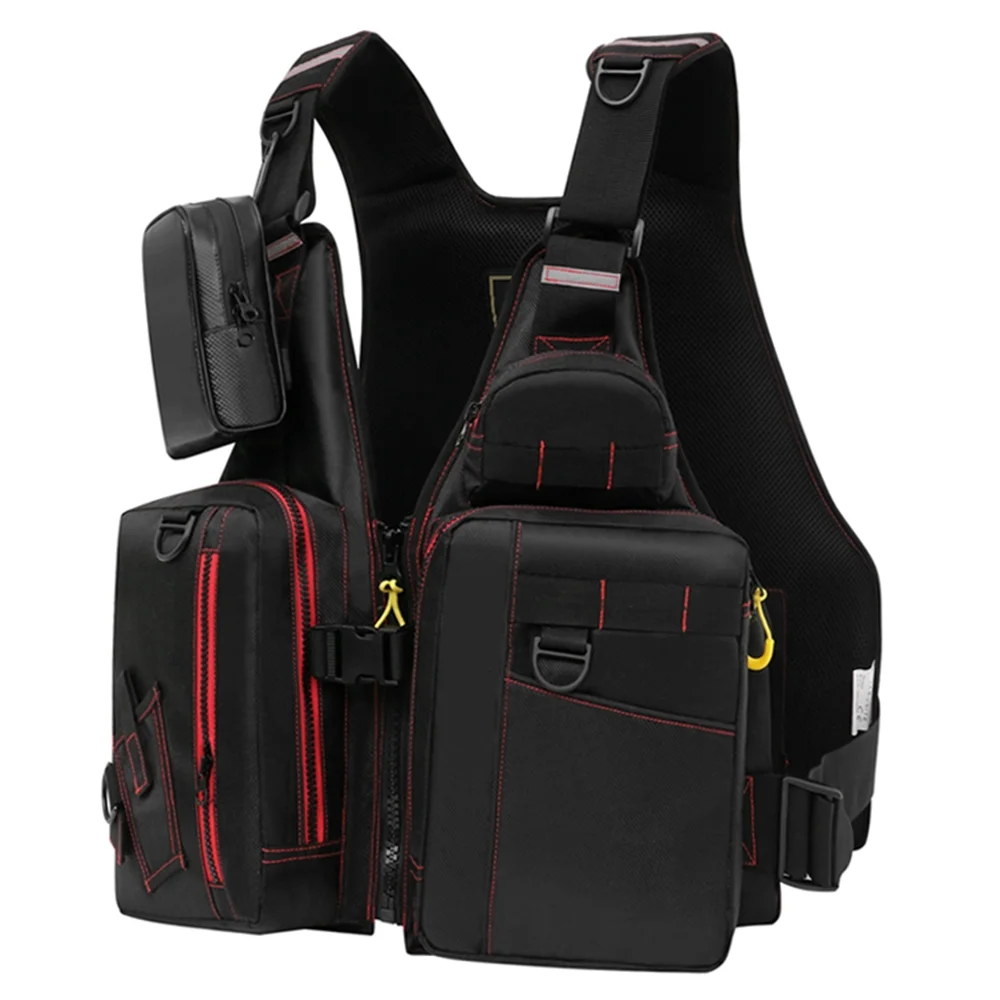 JARUSITE Fishing Multiple Pockets Floatation Vest Adults Waistcoat