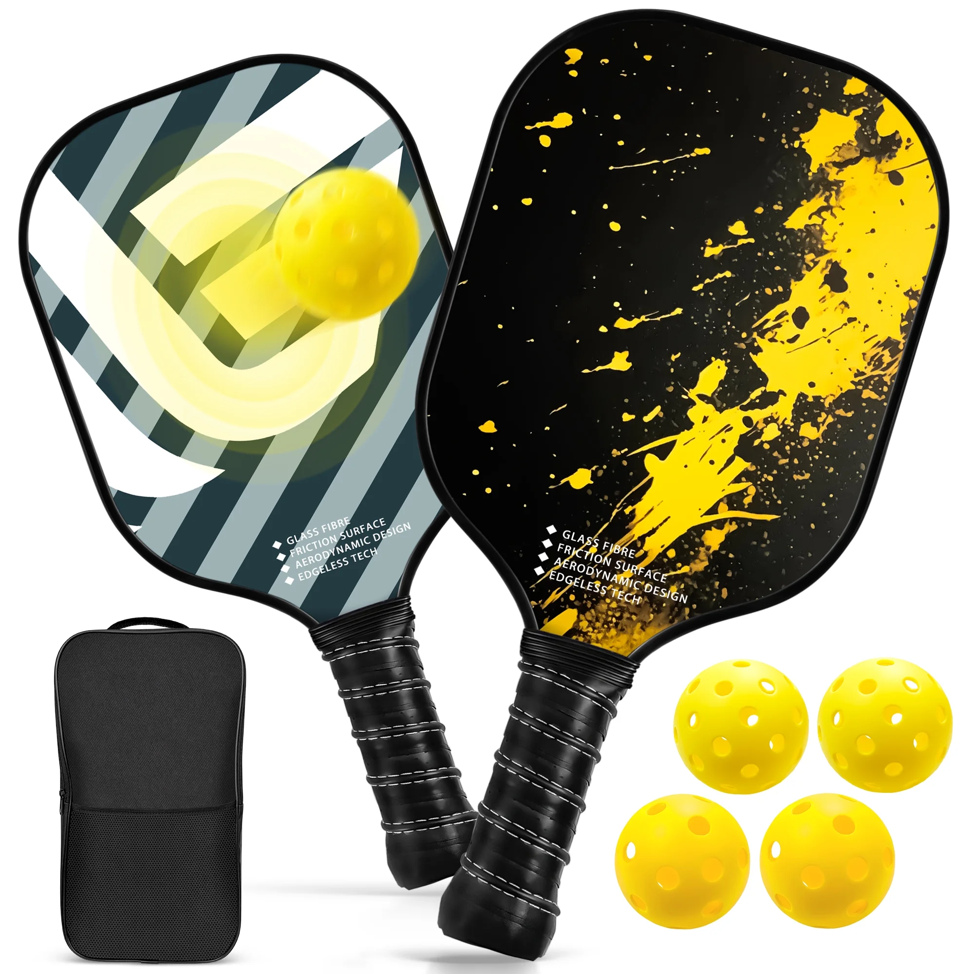 NFTIGB Pickleball Paddles Set - USAPA Certified - Graphite Fiberglass Surface, Lightweight Honeycomb Core for Men Women