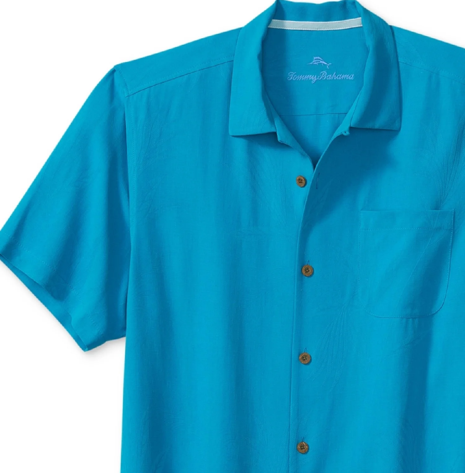 Tommy Bahama Men's Weekend Tropics Silk Shirt Blue Size Medium