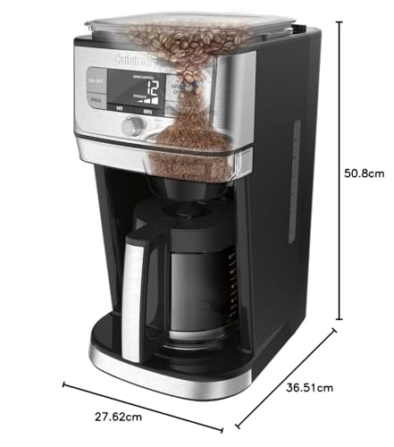 Cuisinart DGB-800 Fully Automatic Burr Grind & Brew, 12-Cup Glass, Silver
