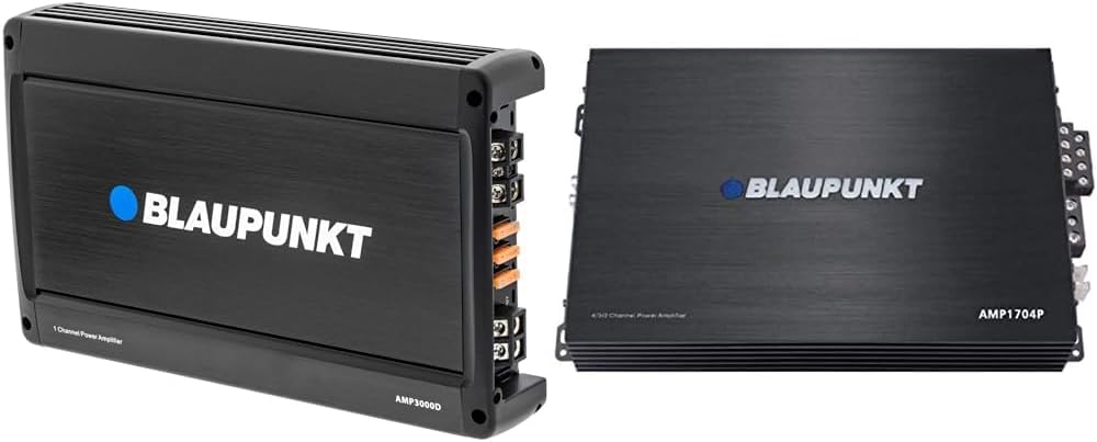Blaupunkt 3000W Monoblock + 1700W 4-Channel Car Amplifiers Bundle
