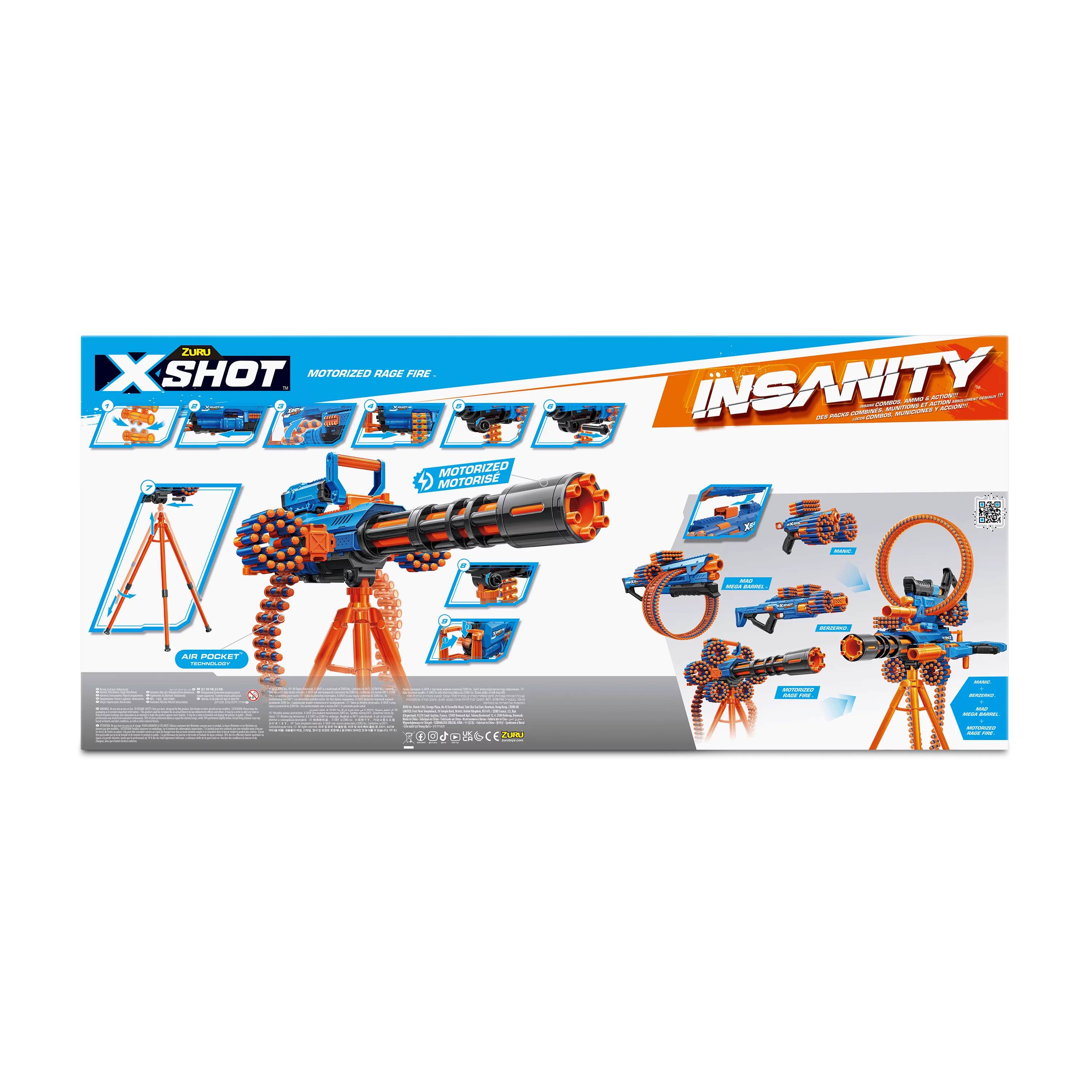 X-Shot Insanity Motorized Rage Fire (72 Darts) by ZURU Plastic Dart Blaster for Ages 8 & up