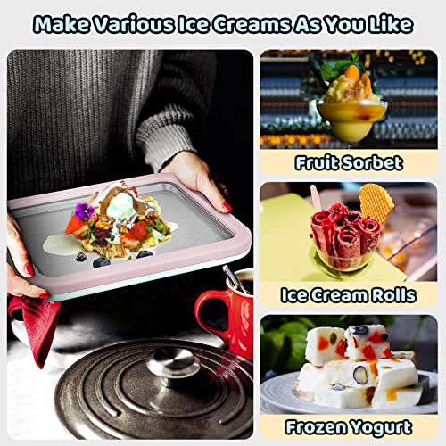 Ice Cream Roll Maker Rolled Ice Cream Machine, Sweet Spot Pan, Instant Cold Plate, Ideal for Making Rolled Ice Cream Soft Serve Slushies Frozen Yogurt Sorbet and Gelato (Lavender)