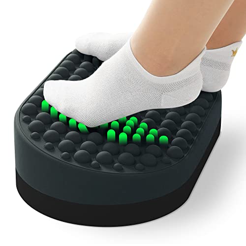 Foot Rest for Under Desk at Work, Home Office Foot Stool, Ottoman Foot Massager for Plantar Fasciitis Relief, Soft Silicone Footrests, Anti-Fatigue Fidget Toy (Gray)