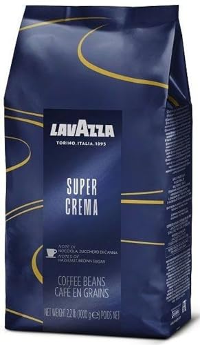 Lavazza Super Crema Whole Bean Espresso Coffee, 2.2 lb. Bag, Vacuum-Packed