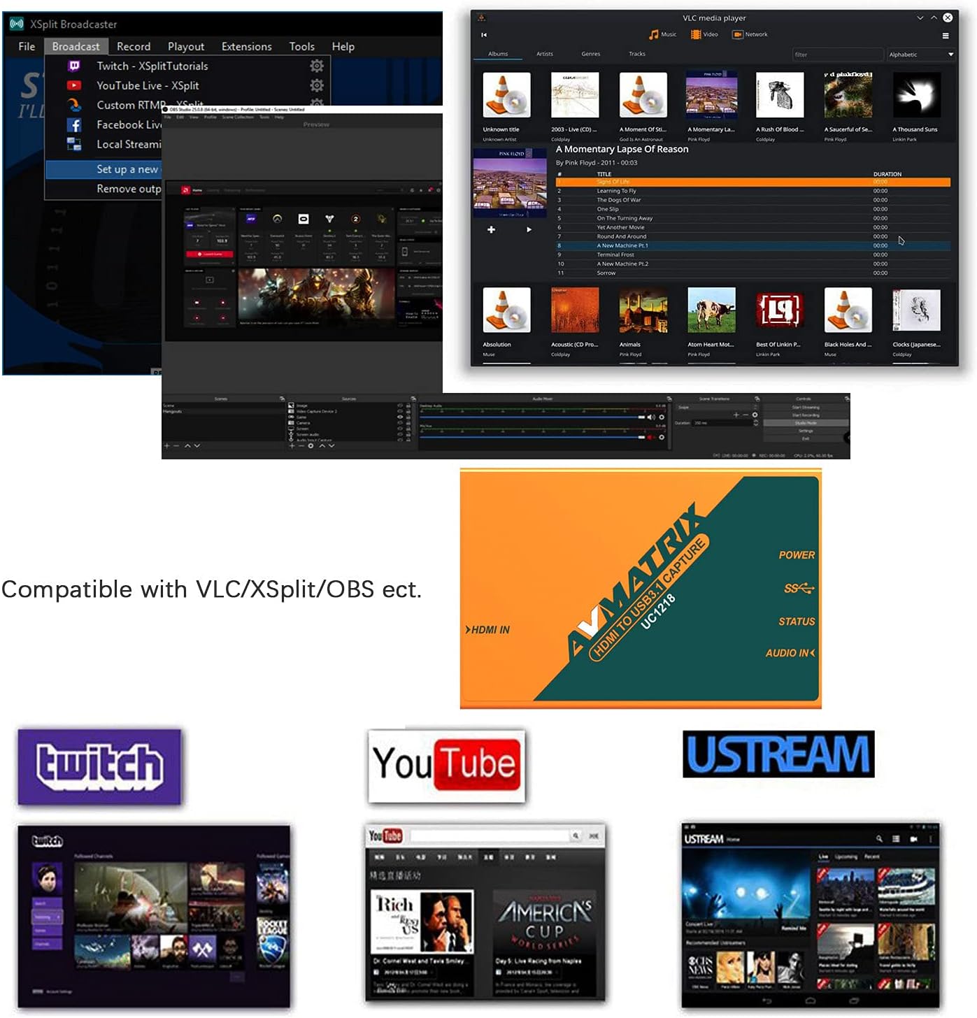 AVMATRIX Video Capture Card HDMI to USB 3.0 4K HD60 Device Game HDMI to Gen1 Capture cam Link 4k Card 1080p 60fps Live Streaming (UC1218WW)