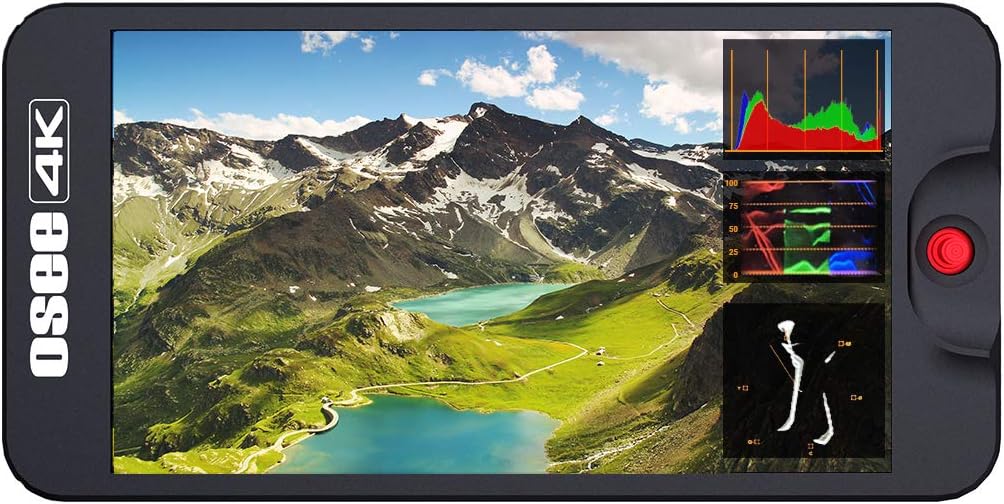 osee T5 5.5 Inch DSLR Mirrorless Camera Field 3D Lut Monitor Kit 1920×1080 IPS FHD 4K HDMI Including HDMI Cables Tilt Arm and Sunshade(Battery Not Included)