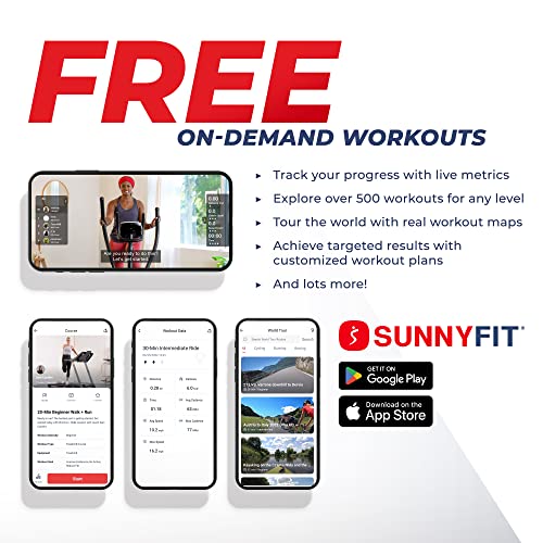 Sunny Health & Fitness Smart Recumbent Bike, Full-Body Home Training with Arm/Leg Exercisers, Indoor Cycling Workout Machine Plus Adjustable Seat & Bulit-in Pulse Sensors, Free SunnyFit App Connection