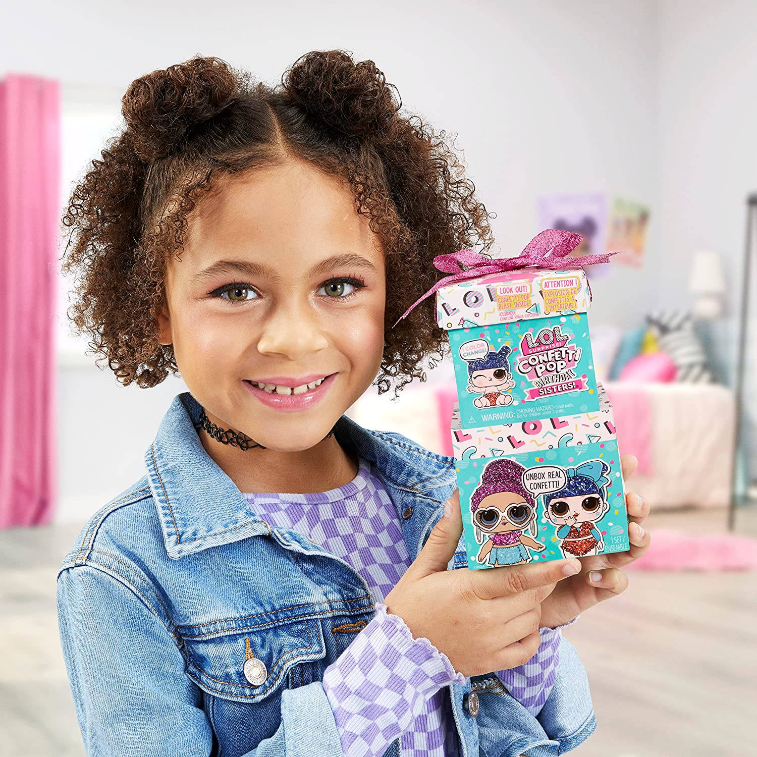 LOL Surprise! Confetti Pop Birthday Sisters- with collectible doll, Lil Sister, 10 surprises, confetti surprise unboxing, accessories, limited edition doll, present box packaging- Great gift for Girls