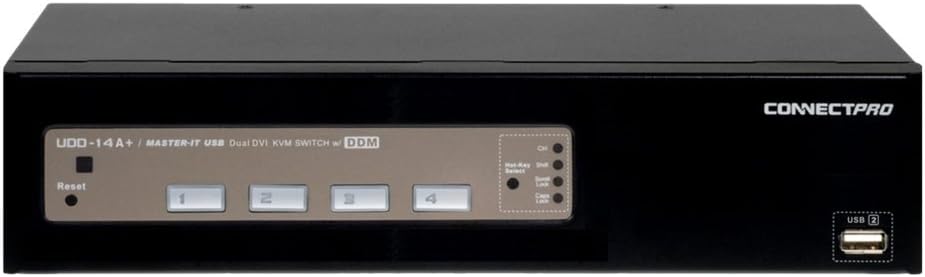 ConnectPRO UDD-14A+KIT - 4-Port Dual-Monitor DVI/USB KVM Switch