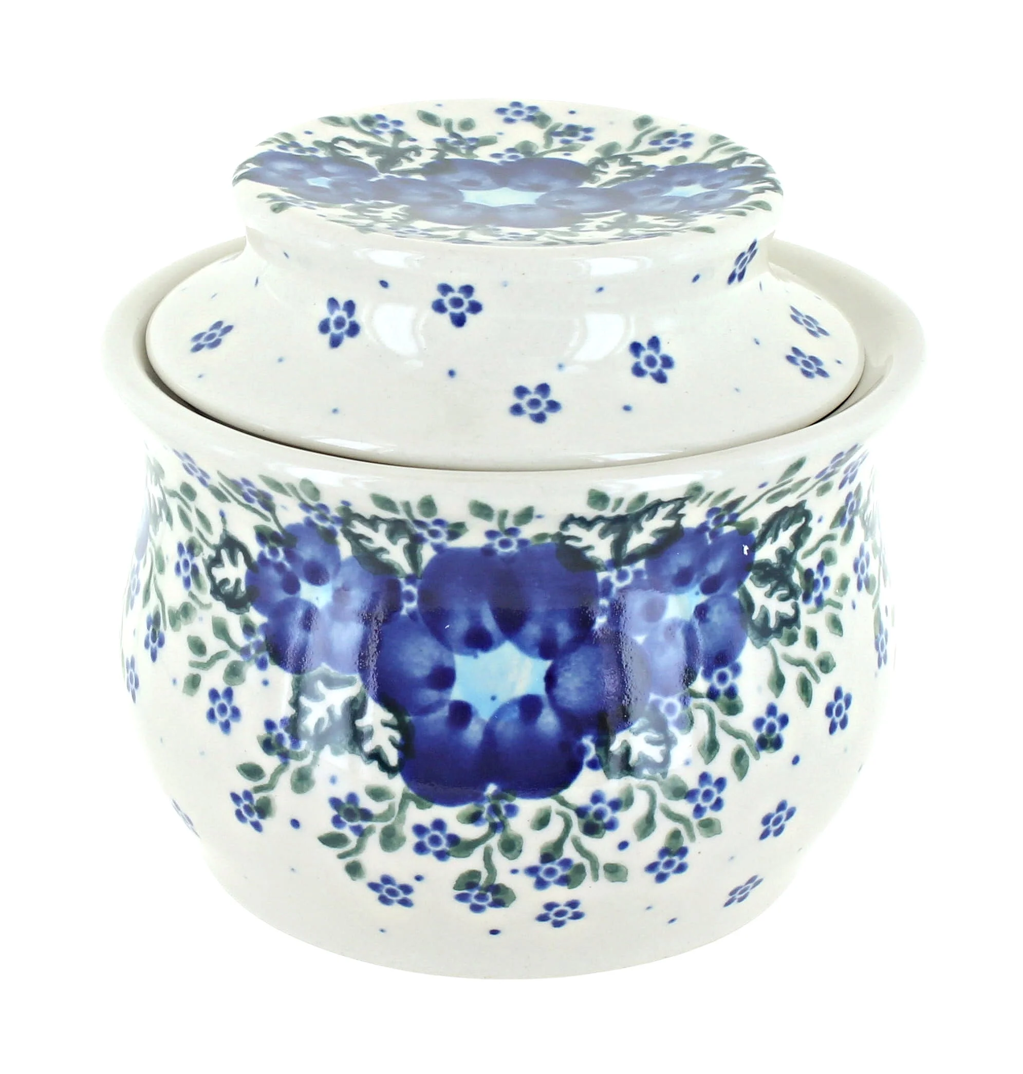 Blue Rose Polish Pottery Melanie French Butter Dish