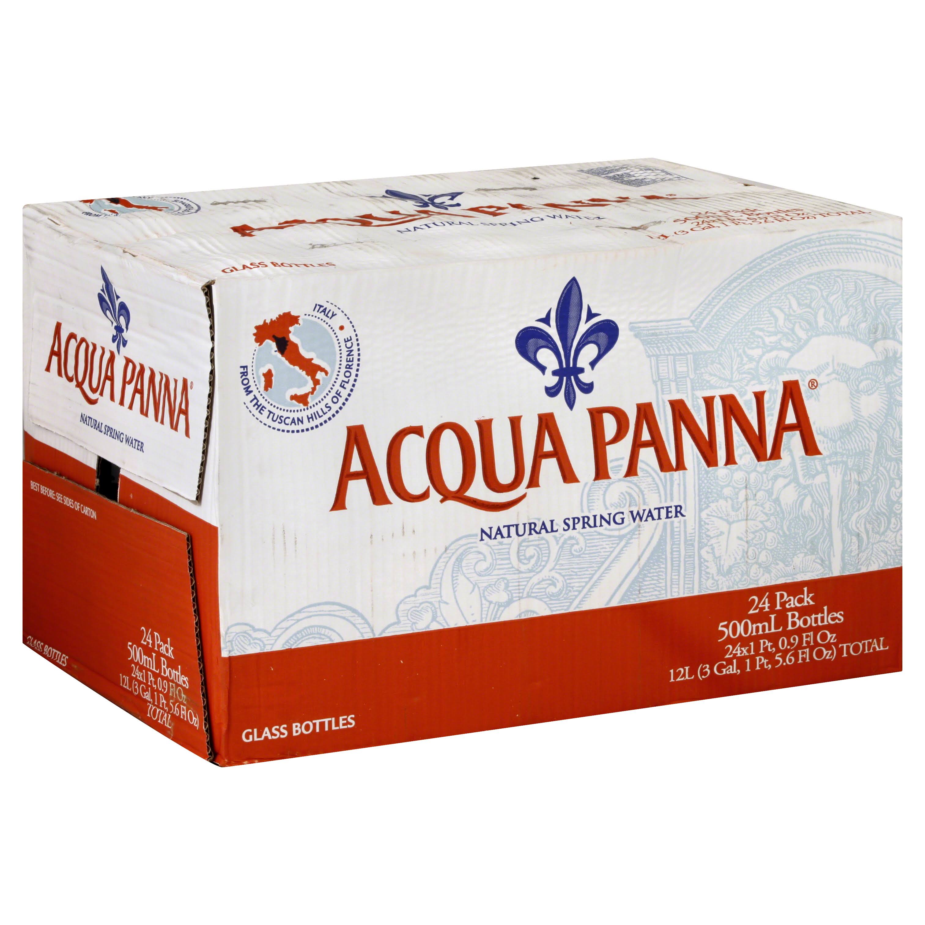 Acqua Panna Water, Natural Spring - 24 - 1 pt 0.9 fl oz (500 ml) bottles