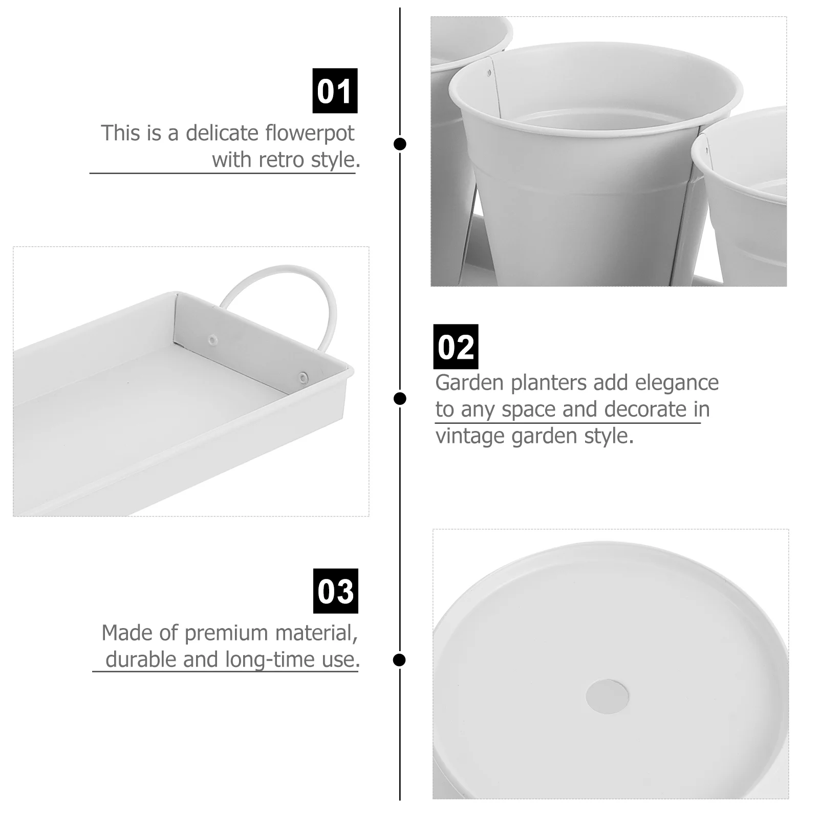 9 pcs Garden Flower Pot with 1pc Tray Succulents Utensil Holder