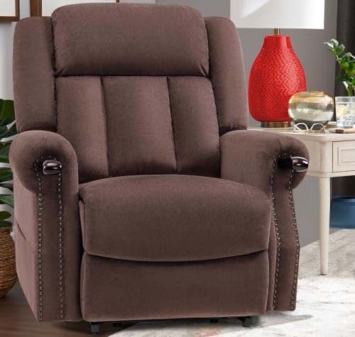 Dual Motor Large Power Lift Chairs Recliners for Elderly with Massage and Heat, Safely Knuckle Arm Lay Flat Lift Chair for Big and Tall, Infinite Position, USB Port, Extended Footrest, Grey