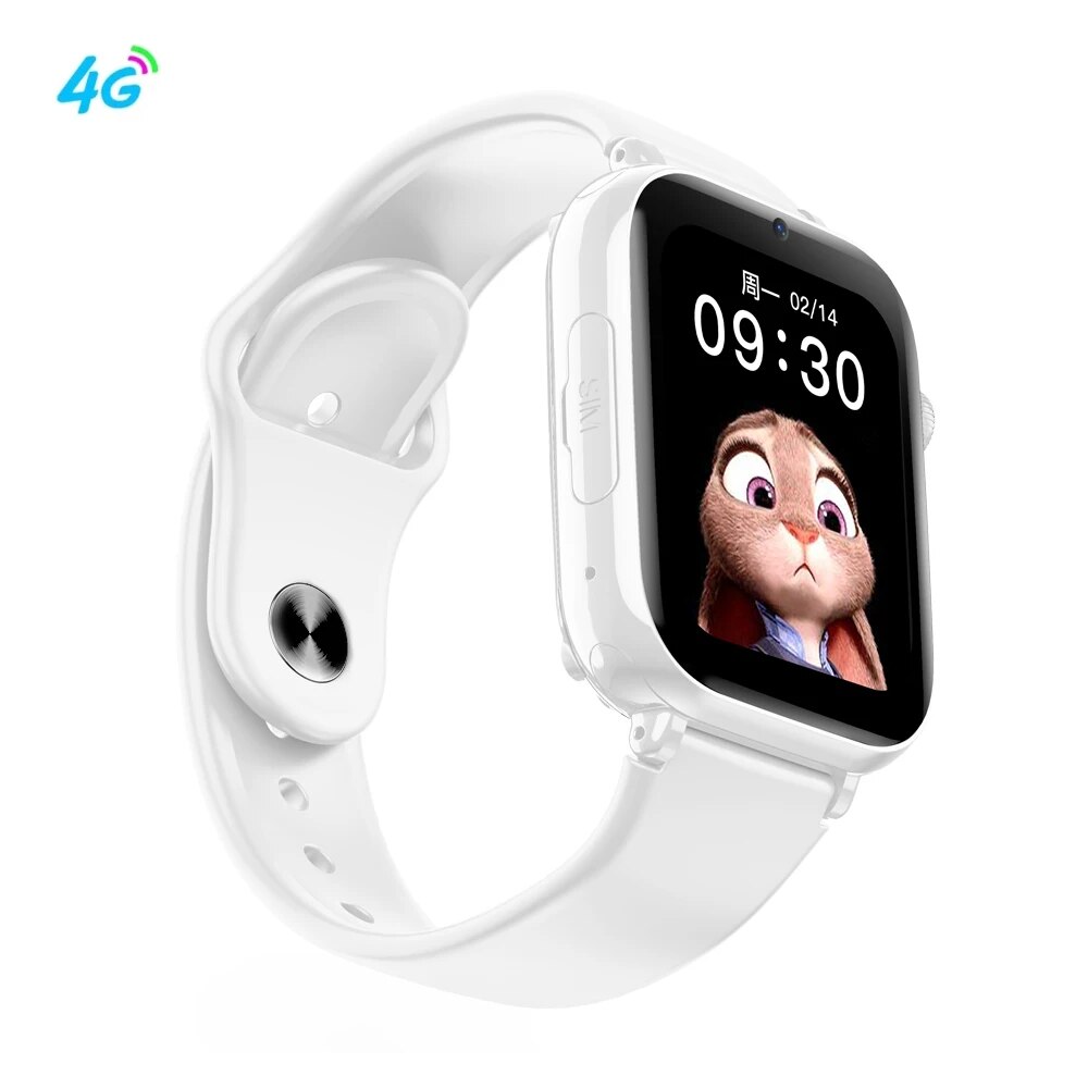 Kids 4G Smart Watch SOS GPS Location Tracker Sim Card Video Call WiFi Chat Camera Flashlight Waterproof Smartwatch For Children White 4G smart watch