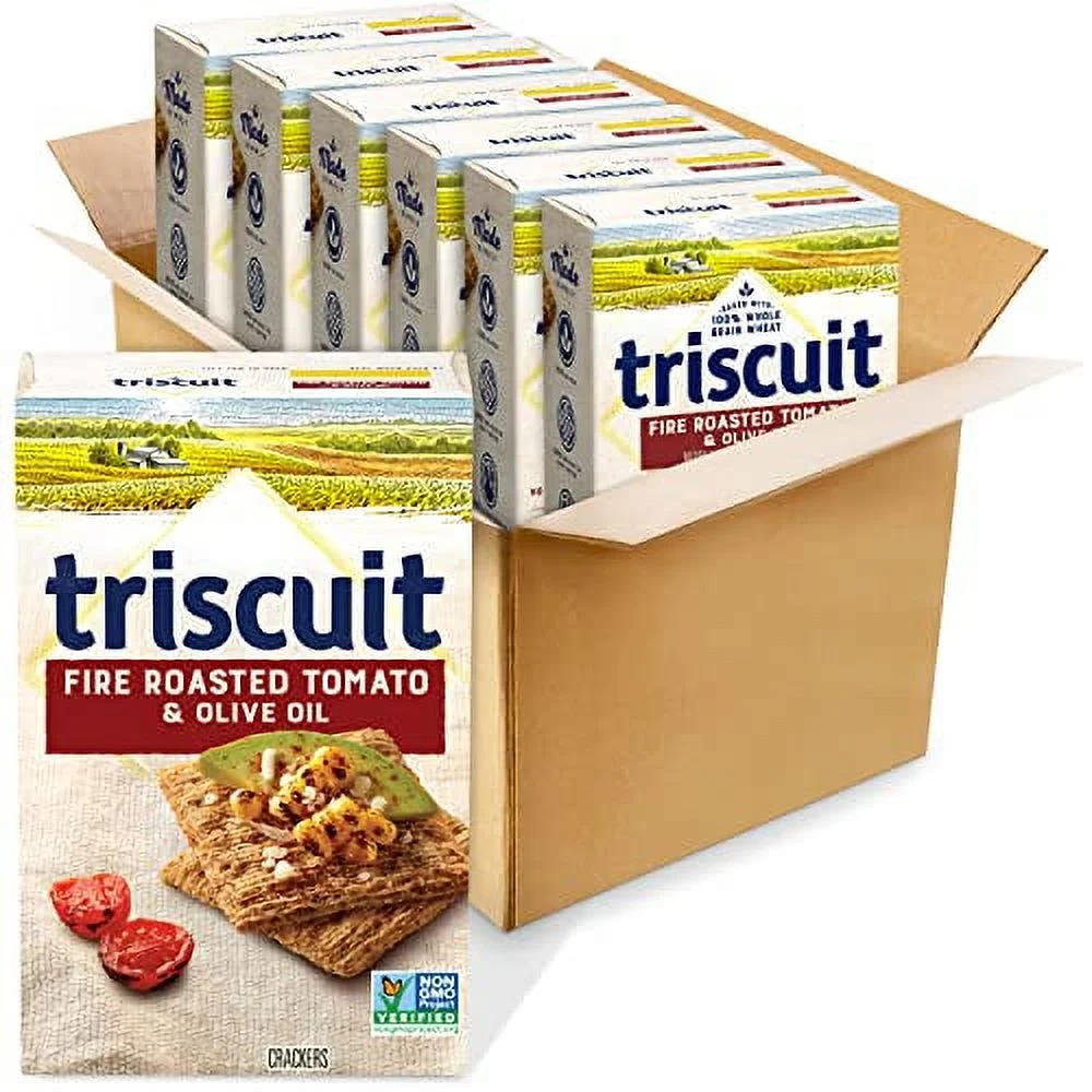 Triscuit Fire Roasted Tomato & Olive Oil Whole Grain Wheat Crackers, 6 - 8.5 Oz Boxes