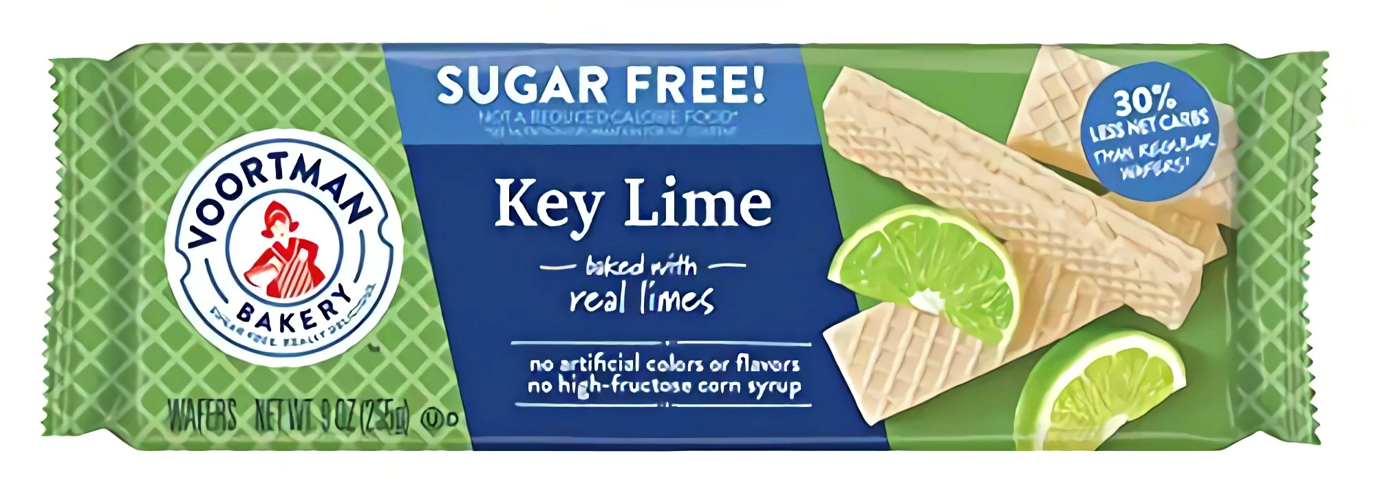 Voortman Sugar Free Key Lime Wafers, 9 oz.| Pack of 4