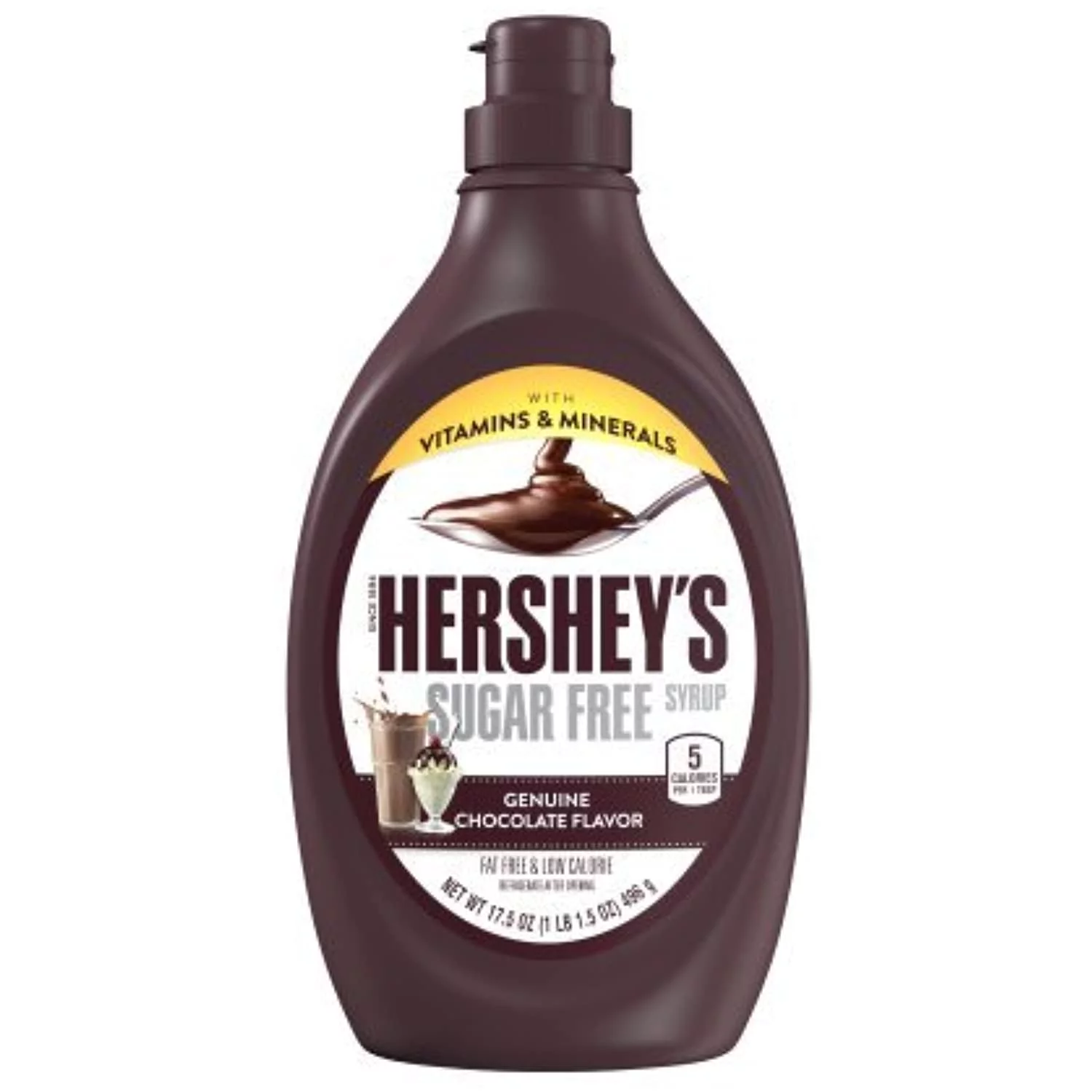 Hershey's, Sugar Free Milk Chocolate Syrup, 17.5 Oz (Pack of 2)