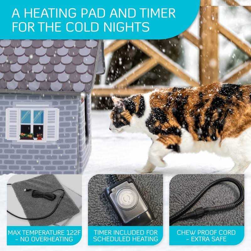 PETYELLA Heated cat Houses for Outdoor Cats in Winter - Pet Supplies online store