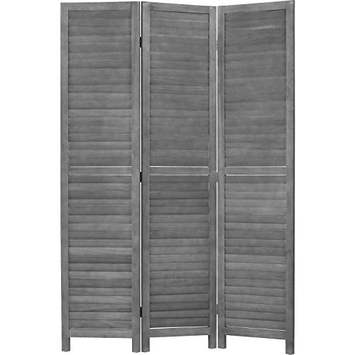 Room Divider 3 Panel Wall Wood Folding Screen Partitions, 4.3FT Room Dividers for Room Separation, Freestanding Partition for Home Office Bedroom, Brown