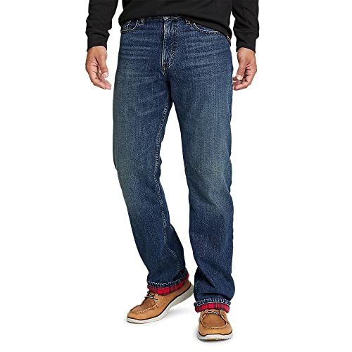 Eddie Bauer Men's Flannel-Lined Flex Jeans - Straight Fit