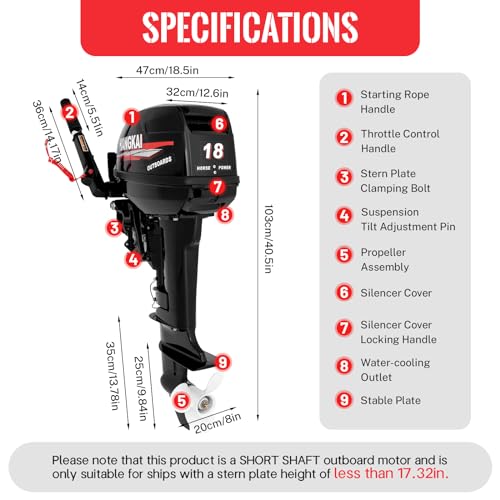 Outboard Motor Boat Motor Kayak Engine Fishing Boat Motor Water Cooling & CDI for Canoes, Dinghies, and Inflatable Boats | US Stock