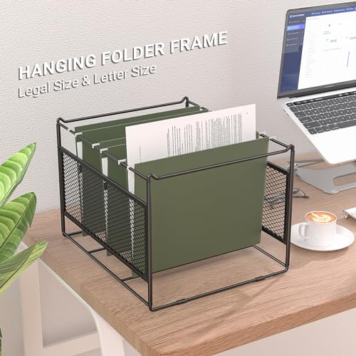 Hanging File Folder Frame for Legal and Letter Size,Hanging File Organizer Holder Rack Hanging Folder Rails for Filing Cabinet Desk Drawer,15.2
